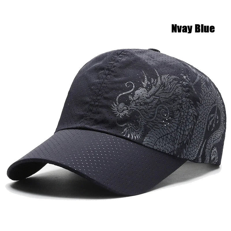 New Style Summer Baseball Cap Quick-Drying Air Hole Chinese Dragon Fashion Unisex