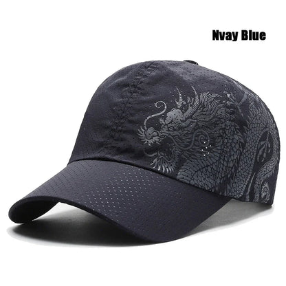 New Style Summer Baseball Cap Quick-Drying Air Hole Chinese Dragon Fashion Unisex