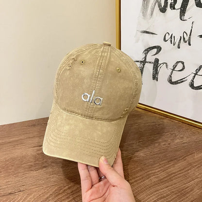 New Retro Lettering Tie-Dye Denim Baseball Cap