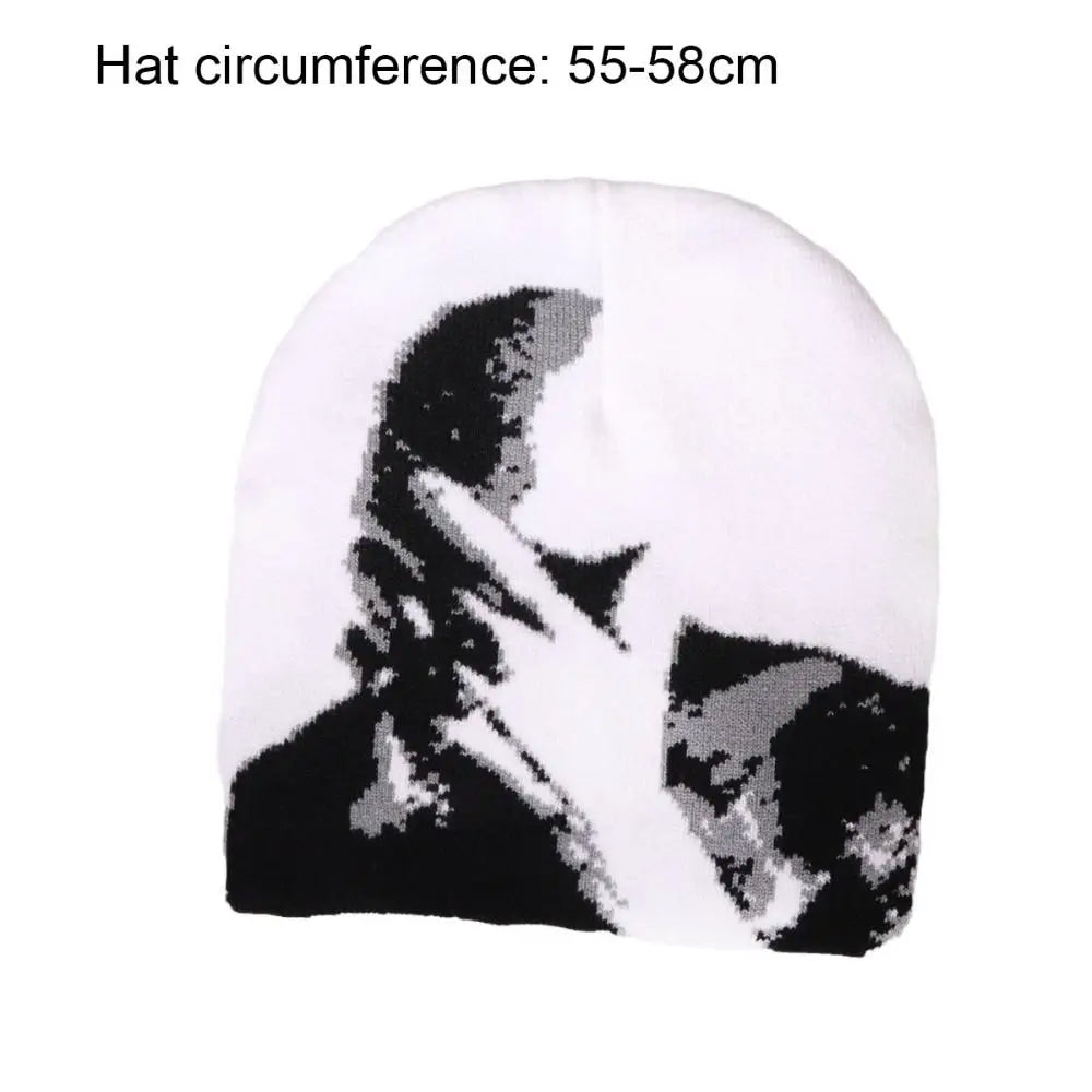 Fashion Printing Knitting Cap Hat Y2k Fiber Cold Cap Keep Warm Couple Warm Hats Outdoor