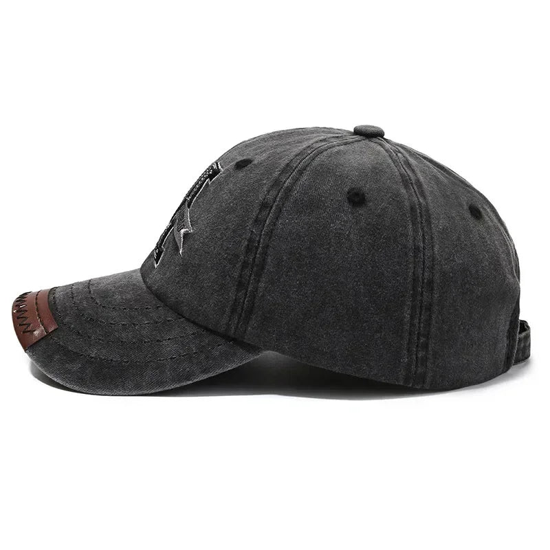 Unisex Baseball Cap M Letter Embroidery Dad Hat Women Men Outdoor Washed Cotton Cap