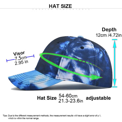 Unisex Spring Summer Dyed Baseball Cap