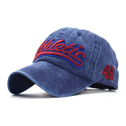 Athletic Letter Embroidery Baseball Cap Women Men