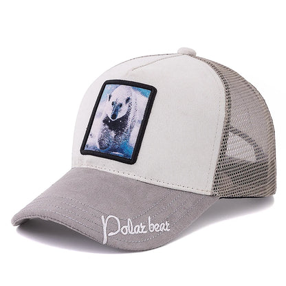 Unisex Summer Animal Trucker Hat Kangaroo Pattern Patch Design Suede Baseball Cap