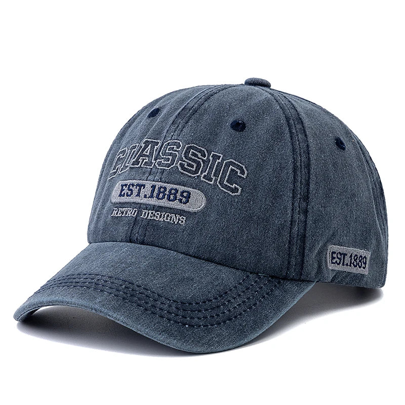 Retro Design Embroidery Classic 1889 Letter Baseball Cap