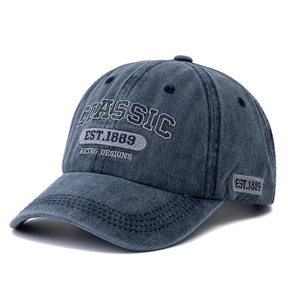 Retro Design Embroidery Classic 1889 Letter Baseball Cap