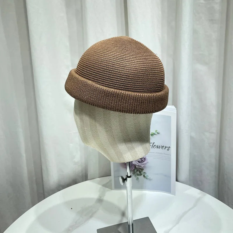 Japanese Simple Blade Roll Cap Beanies Landlord Hat