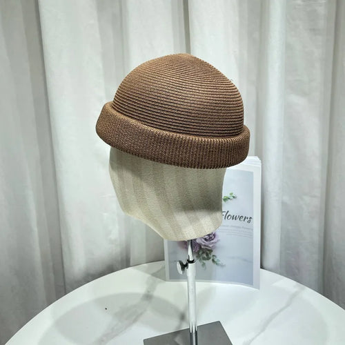Japanese Simple Blade Roll Cap Beanies Landlord Hat