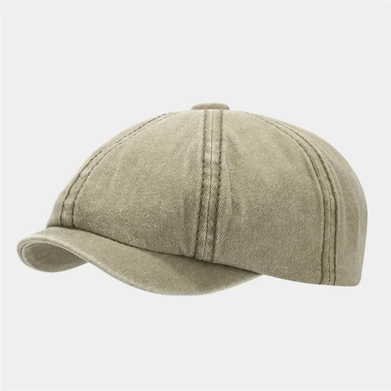 Four Seasons Cotton Solid Newsboy Caps Octagonal Cap