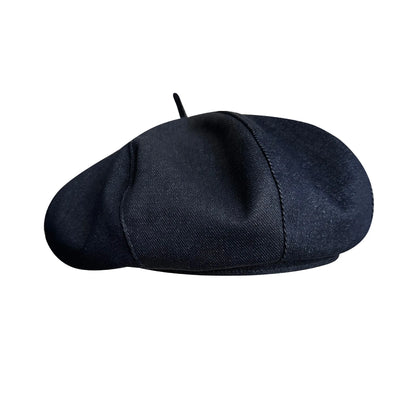 Classic Denim Fabric Beret Hat For Women Spring Summer