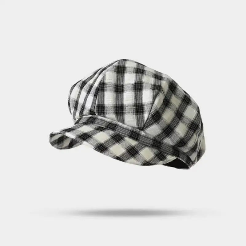 Retro Plaid Beret Hat For Women