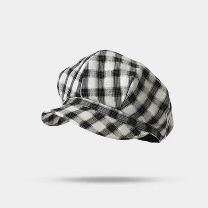 Retro Plaid Beret Hat For Women