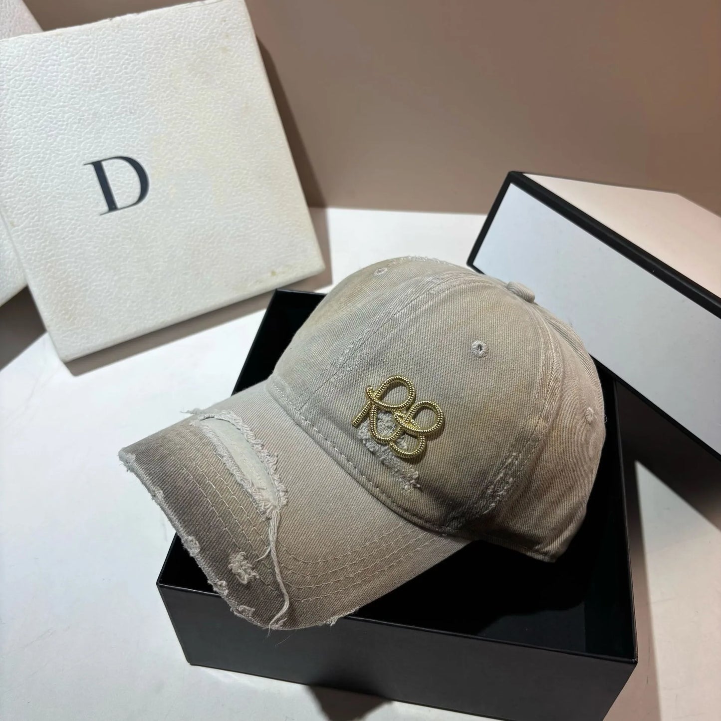Luxury Metal Logo RB Baseball Caps For Men Women