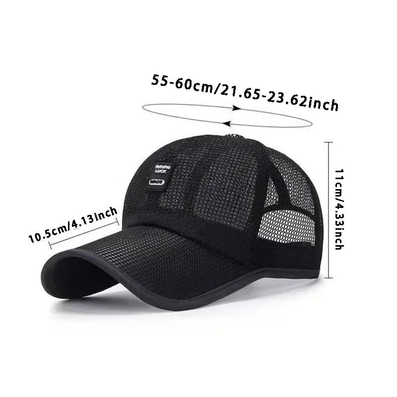 Summer Women Men Mesh Baseball Cap Solid Snapback