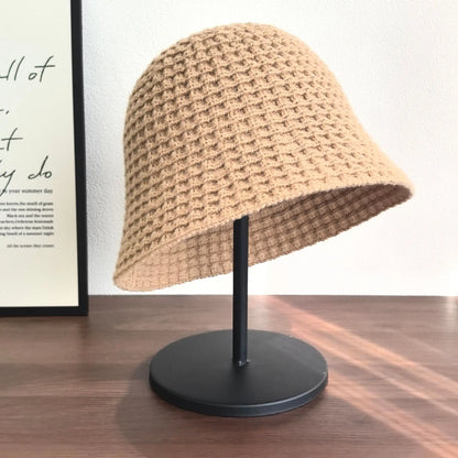 Waffle Knit Bucket Hat Vintage Versatile Fisherman Hat