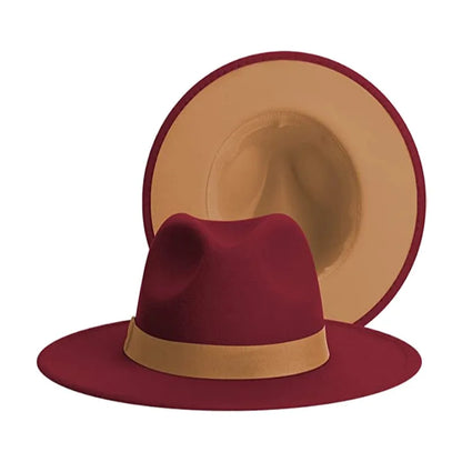 Men Women Felt Fedora Hats Wide Brim Fedoras Flat Brim Fedora Hats