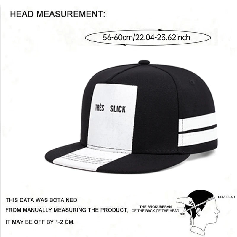 Flat brimmed Hat Tres Slick Striped Street Trendy Hip Hop Hat