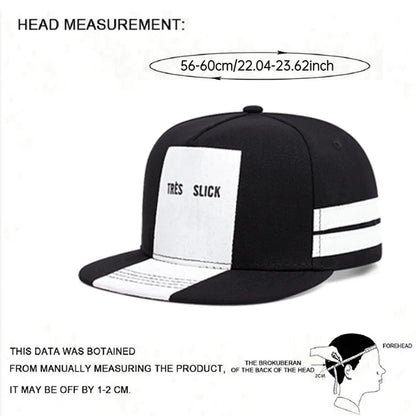 Flat brimmed Hat Tres Slick Striped Street Trendy Hip Hop Hat