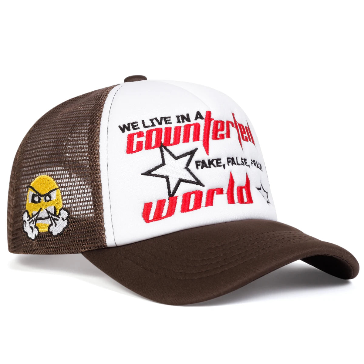 Unisex Pentagram Star World Embroidery Baseball Net Caps Spring and Summer
