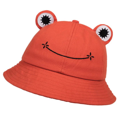 1pc Personality Frog Shaped Fisherman Hat with Embroidery for Men and Women