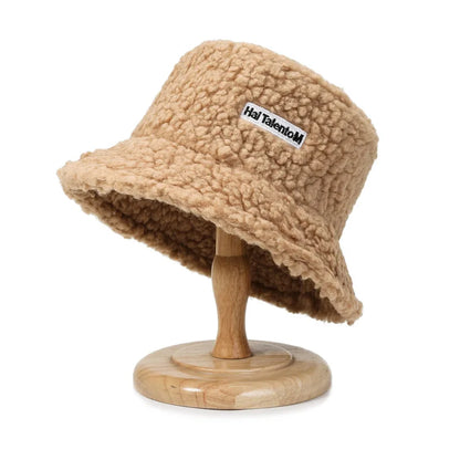 Lambswool Unisex Bucket Hats For Women Men Winter