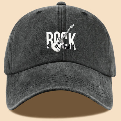 Rock Theme Electric Guitar Print Baseball Cap