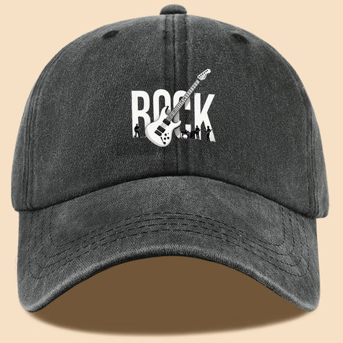 Rock Theme Electric Guitar Print Baseball Cap