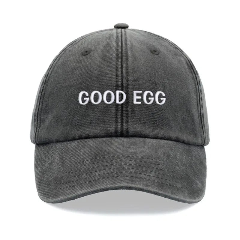 1pc "Good Egg" Baseball Cap Vintage Washed Unisex Dad Hat