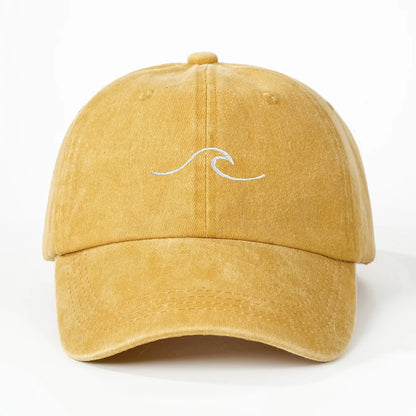 Simple Wave Ripple Embroidery Baseball Cap