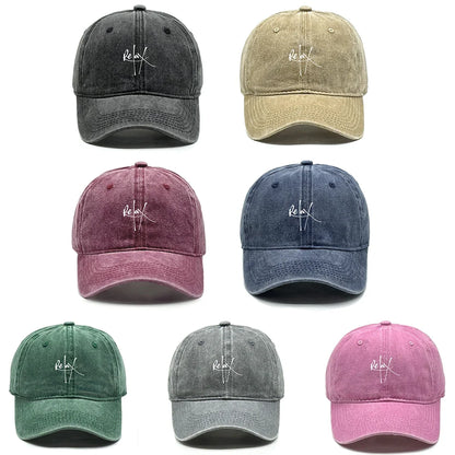 Relax Print Snapback Baseball Caps Mesh Hat