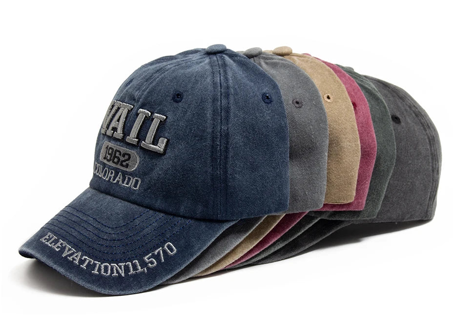 Men's Baseball Cap Fashion Vail Letter Embroidered Cotton Soft Top Women Hats