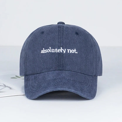MLFO Absolutely Not Embroidered Washed Baseball Cap Lightweight Breathable and Adjustable Unisex Hat