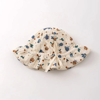 Cute Flower Baby Bucket Hat Ruffle Princess Baby Girls Cap