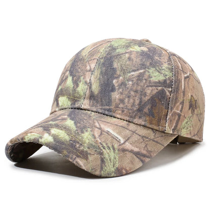 Baseball Cap With Leaf Jungle Camouflage Pattern For Outdoor Wilderness Hiking
