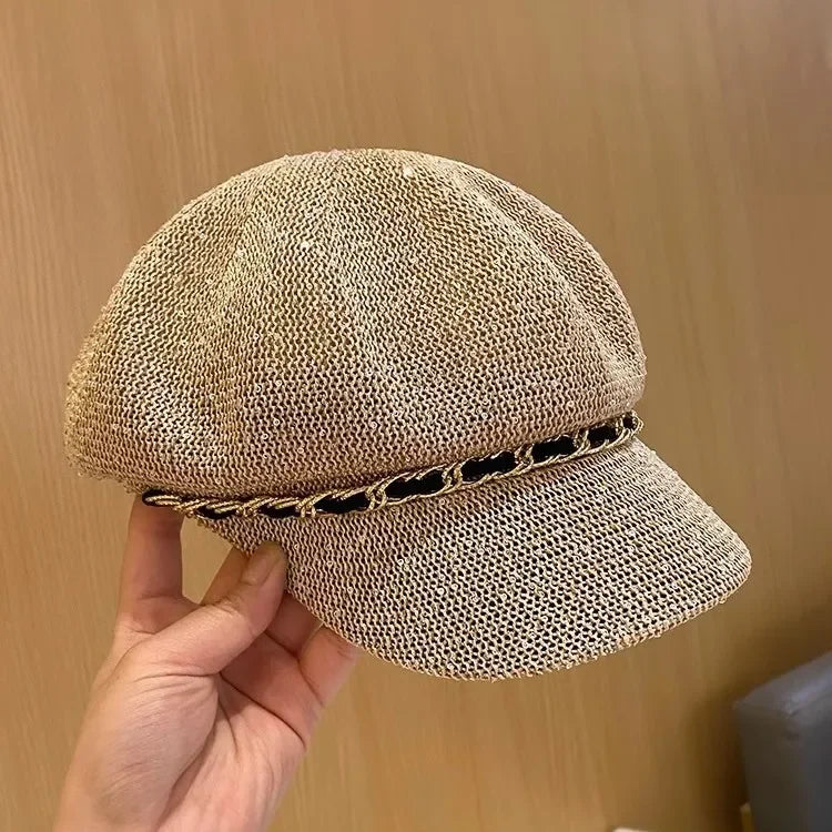 Spring Summer Korean Style Women Octagon Baseball Cap