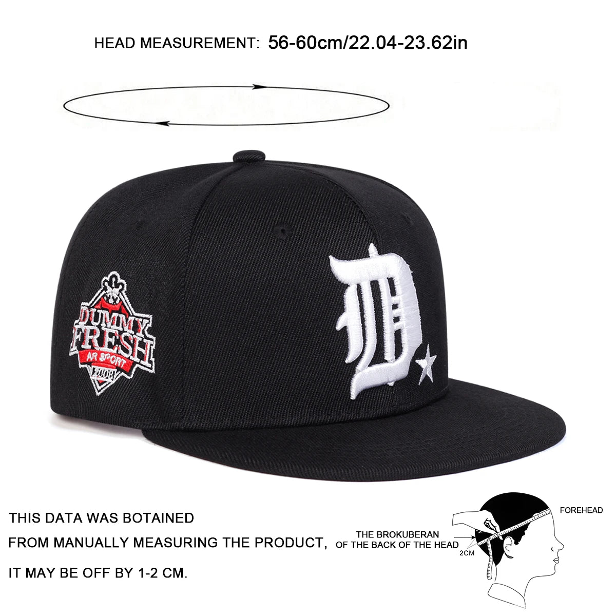 Unisex D Letter Side Dummy Fresh Embroidery Hip-hop Hats Spring