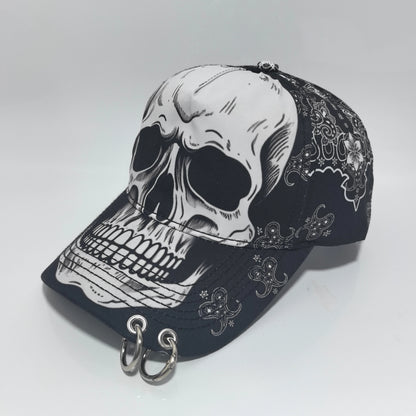Punk Metal Rings Baseball Cap Men Women