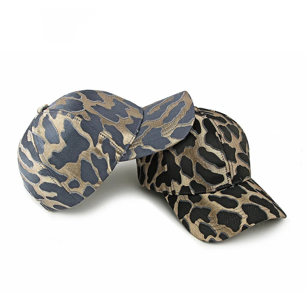 New Jacquard Leopard Print Hardtop Baseball Cap Women Men