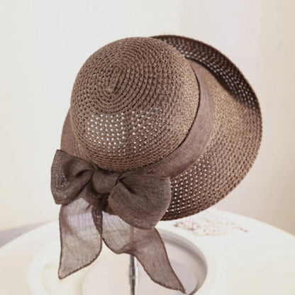 Women's Linen Straw Hat Summer Breathable Sunscreen Hats