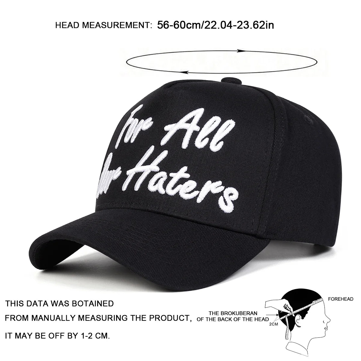 Unisex For All Our Haters Embroidery Baseball Caps Spring Autumn