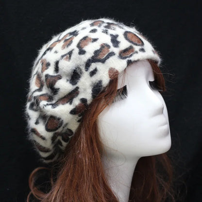 Women's Autumn And Winter Leopard Print Pumpkin Cap
