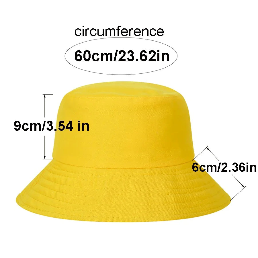 Solid Reversible Bucket Hats Men Women Outdoor