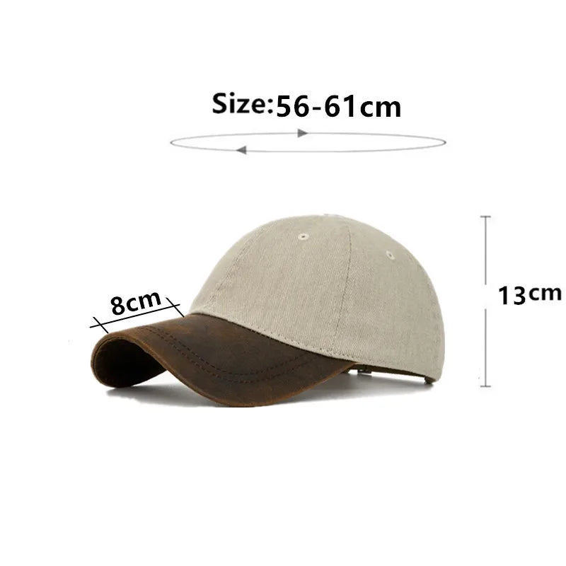 New Spring 100% Cotton Washable Baseball Caps For Men