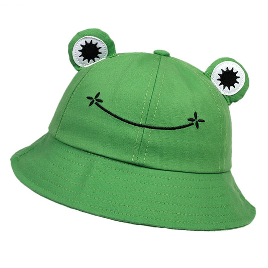 Cute Frog Bucket Hats Bucket Hat Women Summer Outdoor Sun Fishing Cap Cotton Wild Panama Hats