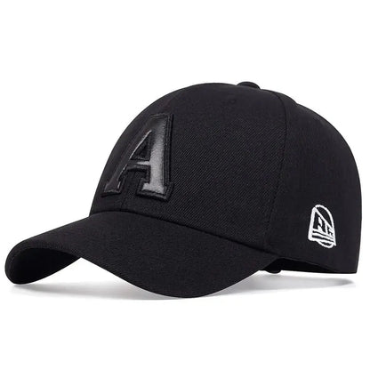 Unisex A Letter Leather Label Embroidery Snapback Baseball Caps Outdoor Adjustable Casual Hats Sunscreen Hat