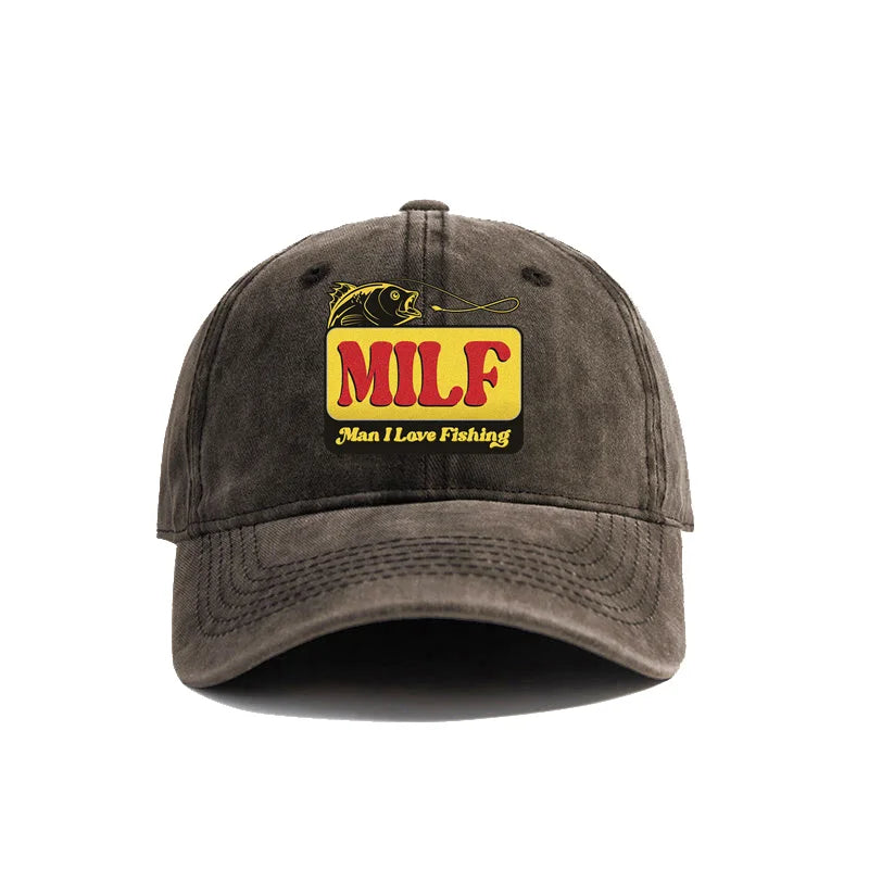 Man I Love Fishing Baseball Cap Vintage Distressed Dad Hats