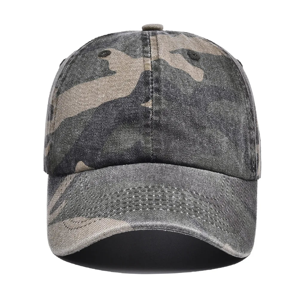 Unisex Hiking Camouflage Tactics Baseball Cap Leaves Jungle Hat Unstructured Panel Soft Top Sun Baseball Cap