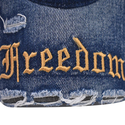 Fashion Denim Baseball Cap Distressed Vintage Cotton