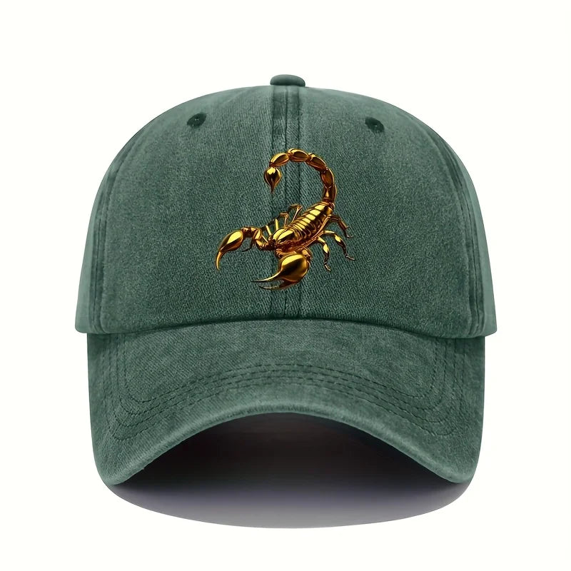 Golden Scorpion Printed Baseball Hat Retro Lightweight Washable Hat for Men