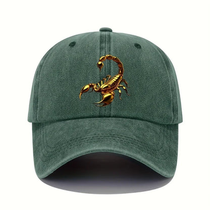 Golden Scorpion Printed Baseball Hat Retro Lightweight Washable Hat for Men